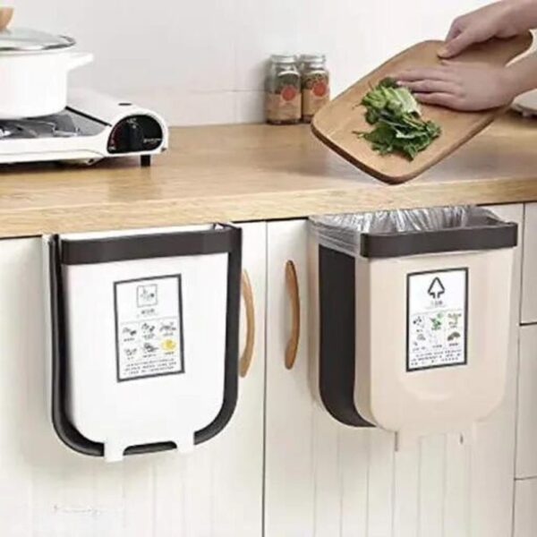 Plastic Hanging Dustbin, Folding Trash Bin, Kitchen Waste Rack Holder