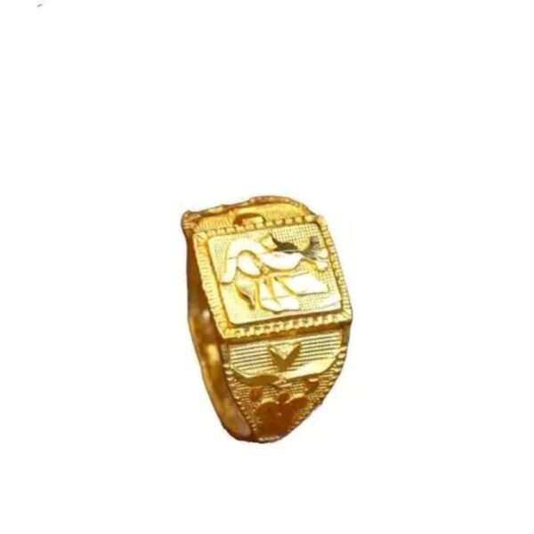 Golden Formal Watch For Men's Ring +Chain Free For Boys