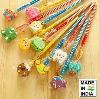 Cartoon Printed Pencils with Eraser for Kids(Pack of 24 PC )