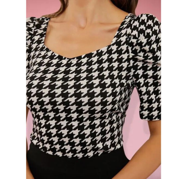 Casual Polyester Printed Black Stylish Top 